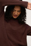 Boxy Front-Tuck Stretchy Sweater