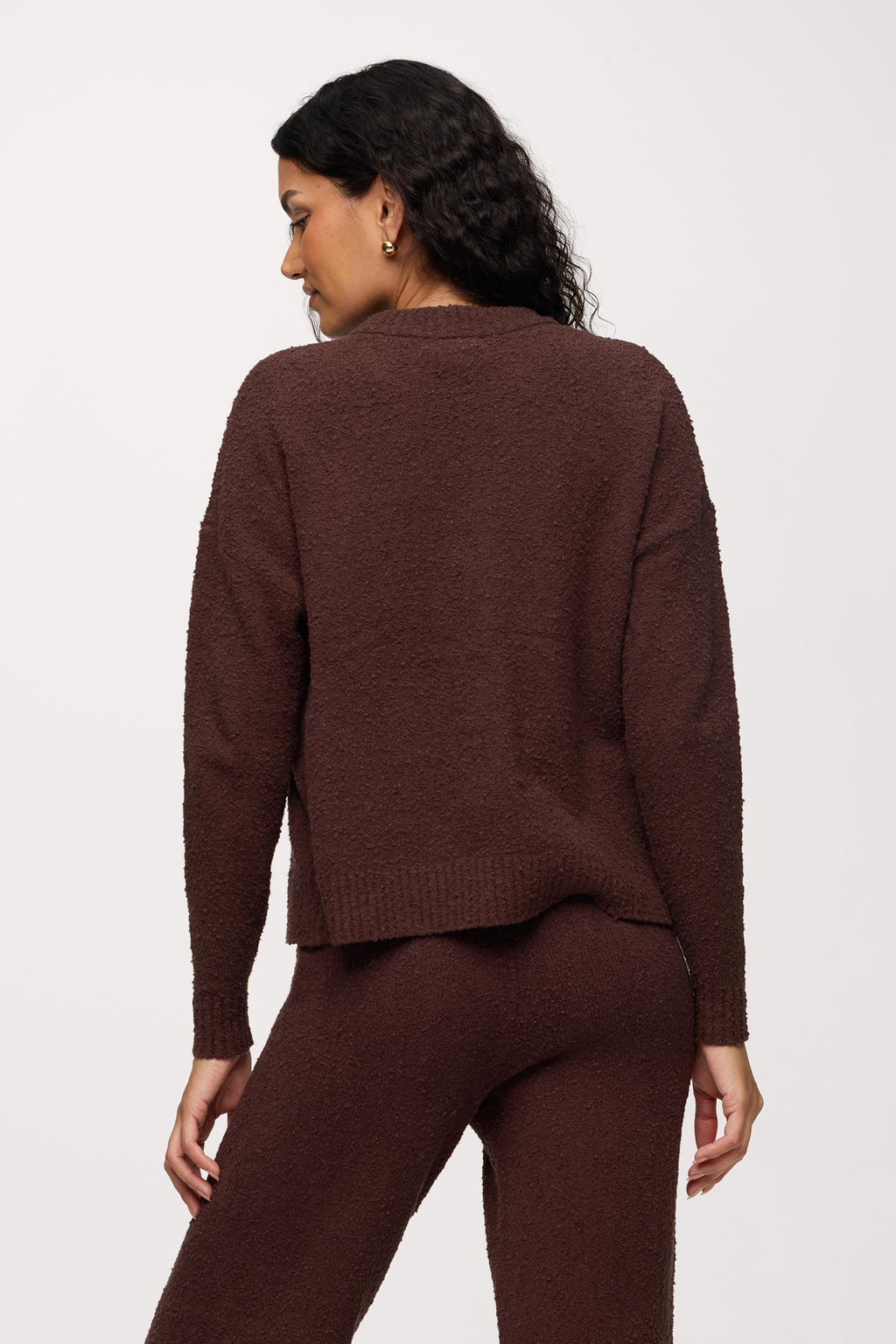 Boxy Front-Tuck Stretchy Sweater