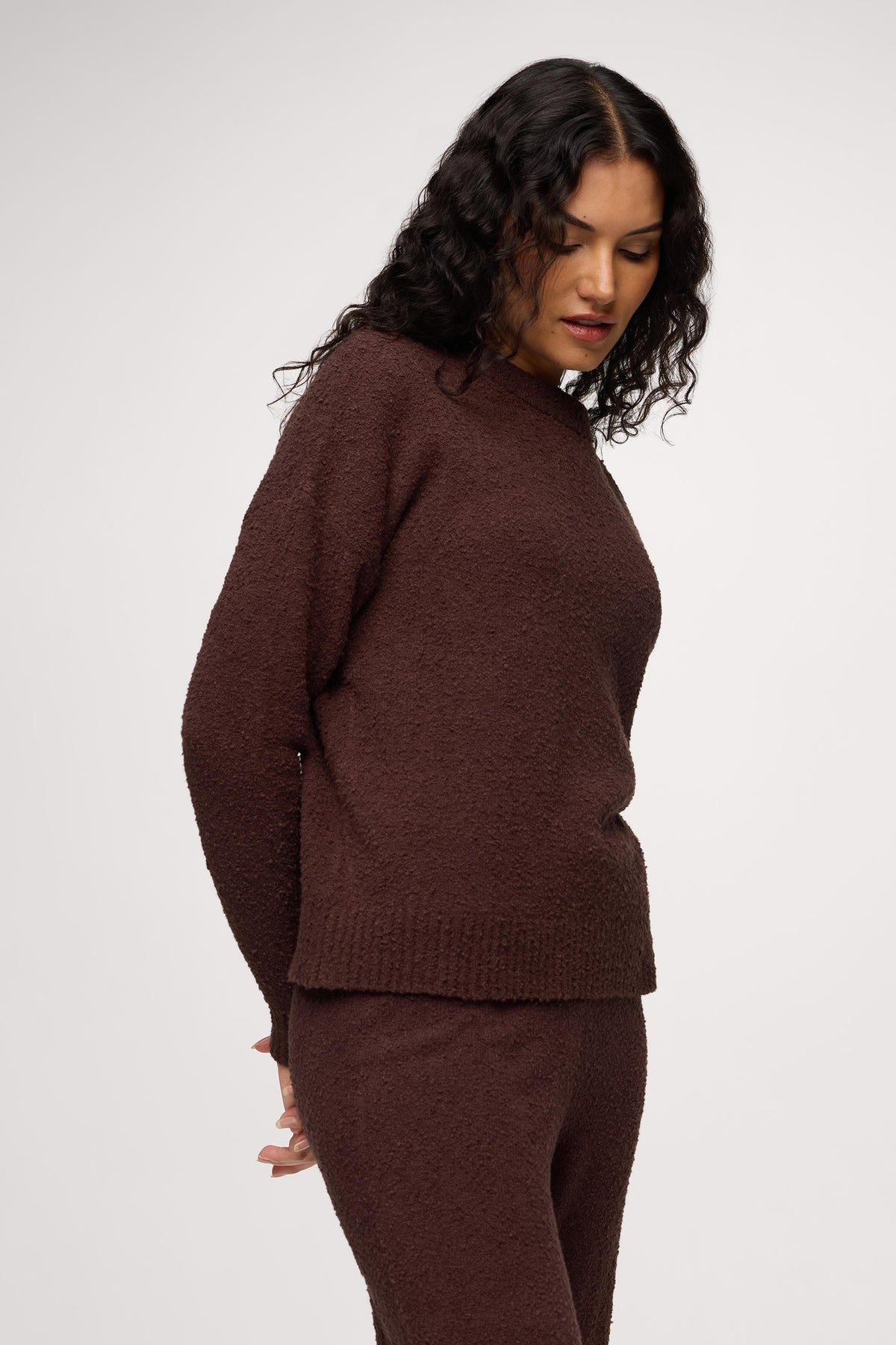 Boxy Front-Tuck Stretchy Sweater