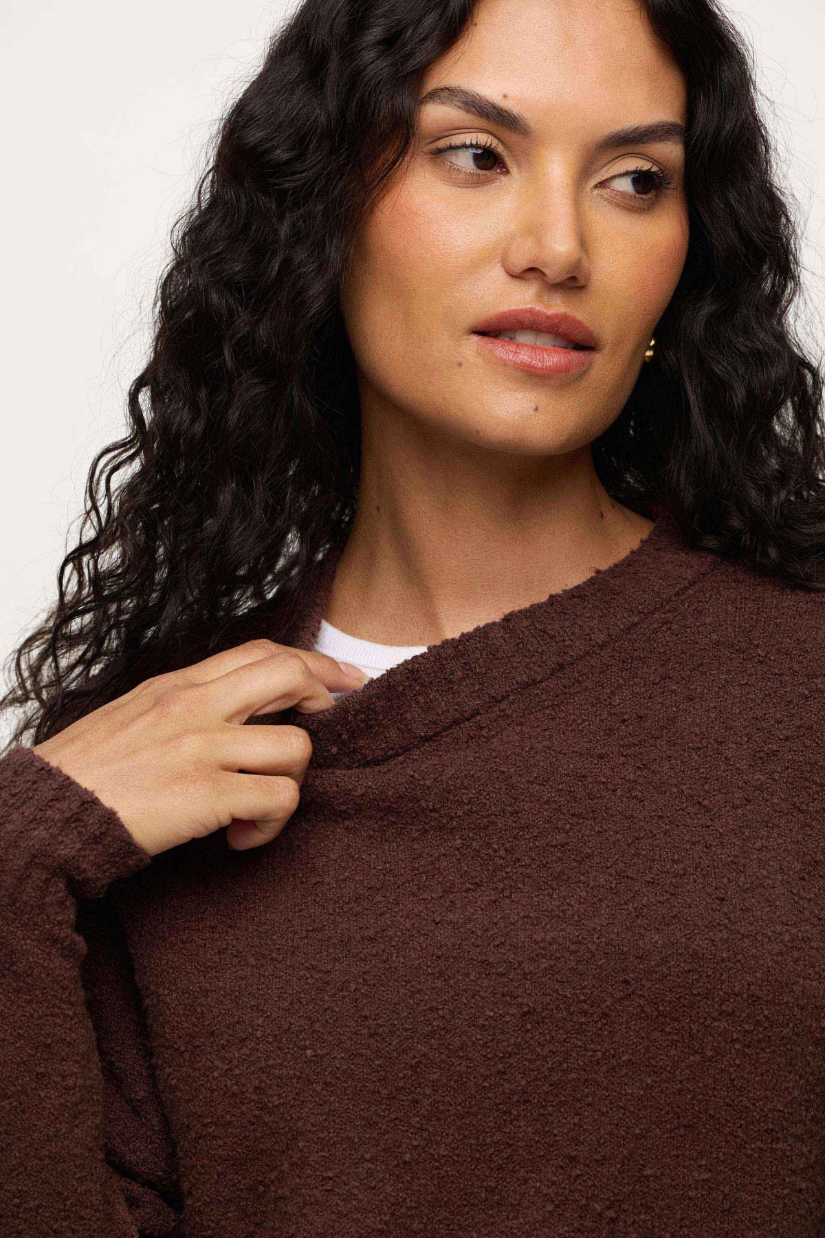 Boxy Front-Tuck Stretchy Sweater