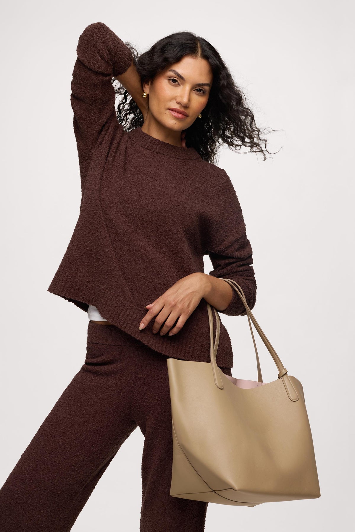 Boxy Front-Tuck Stretchy Sweater