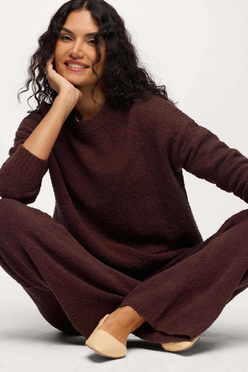 Boxy Front-Tuck Stretchy Sweater