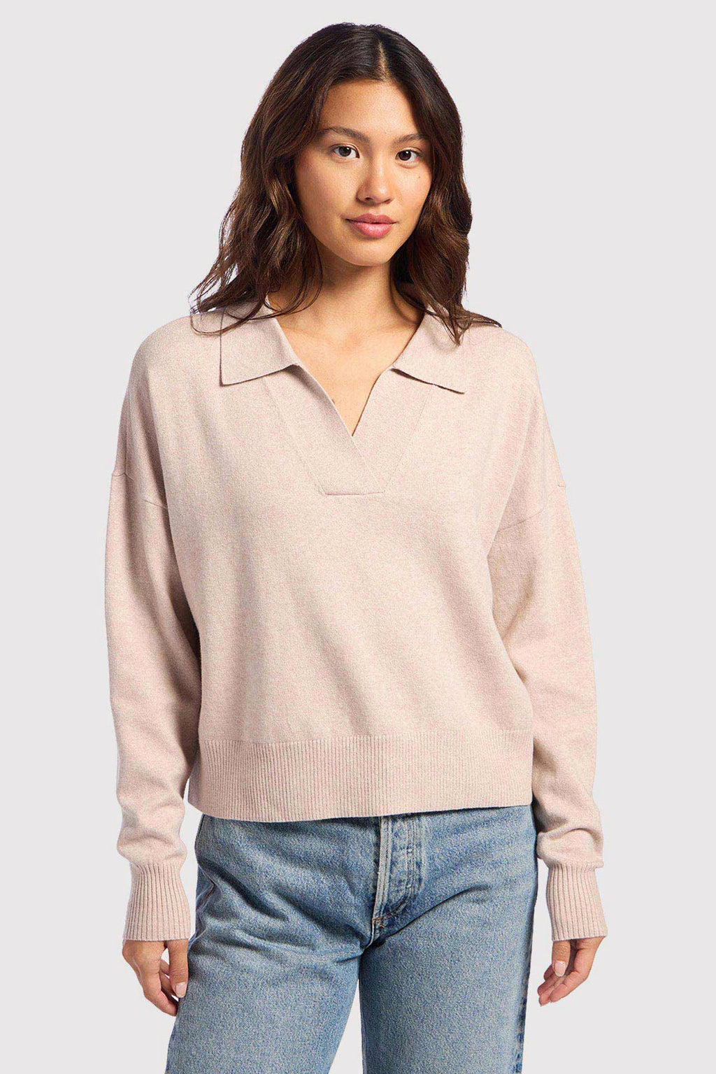 Effortless Polo Collar Sweater