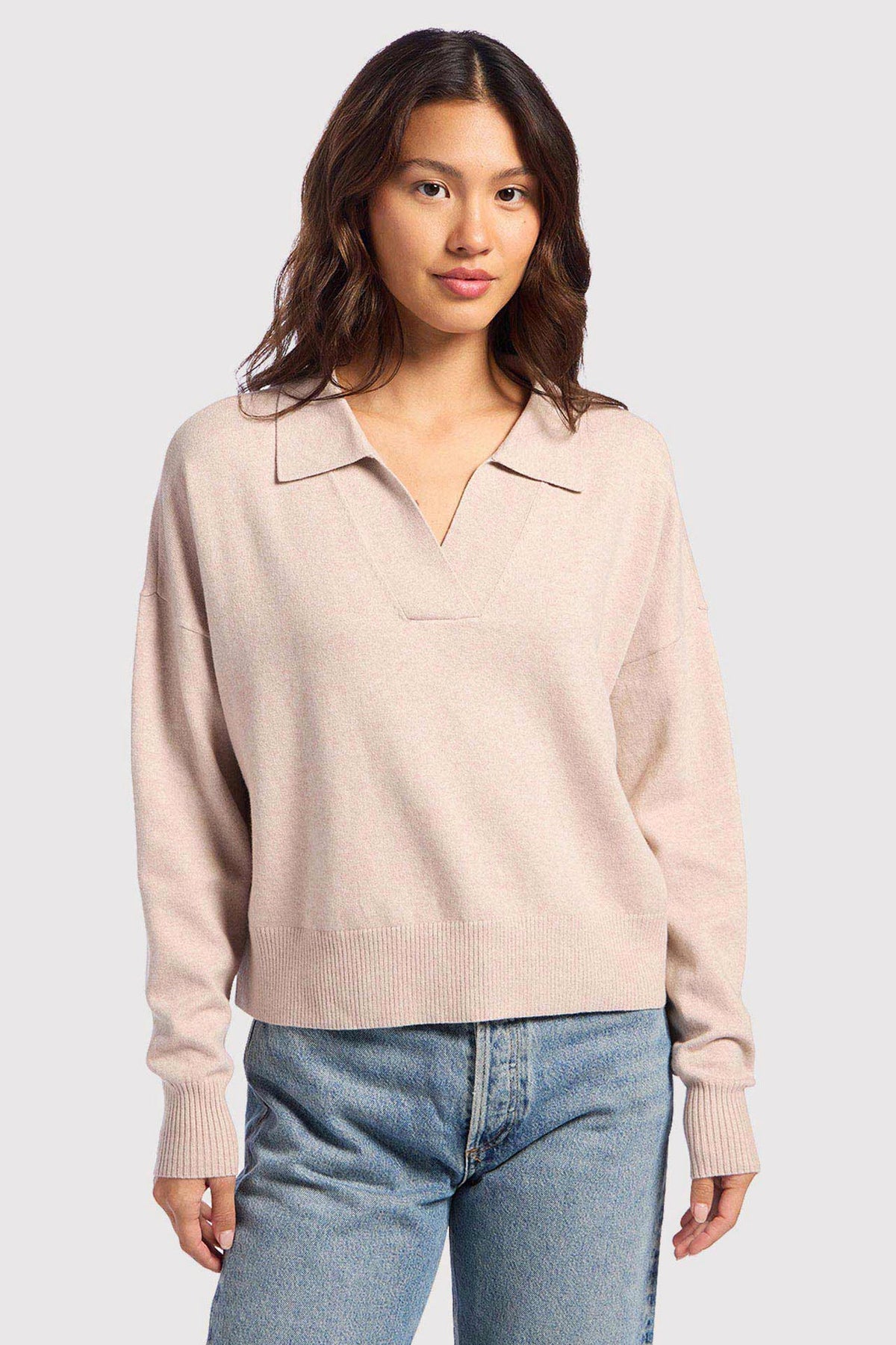 Effortless Polo Collar Sweater