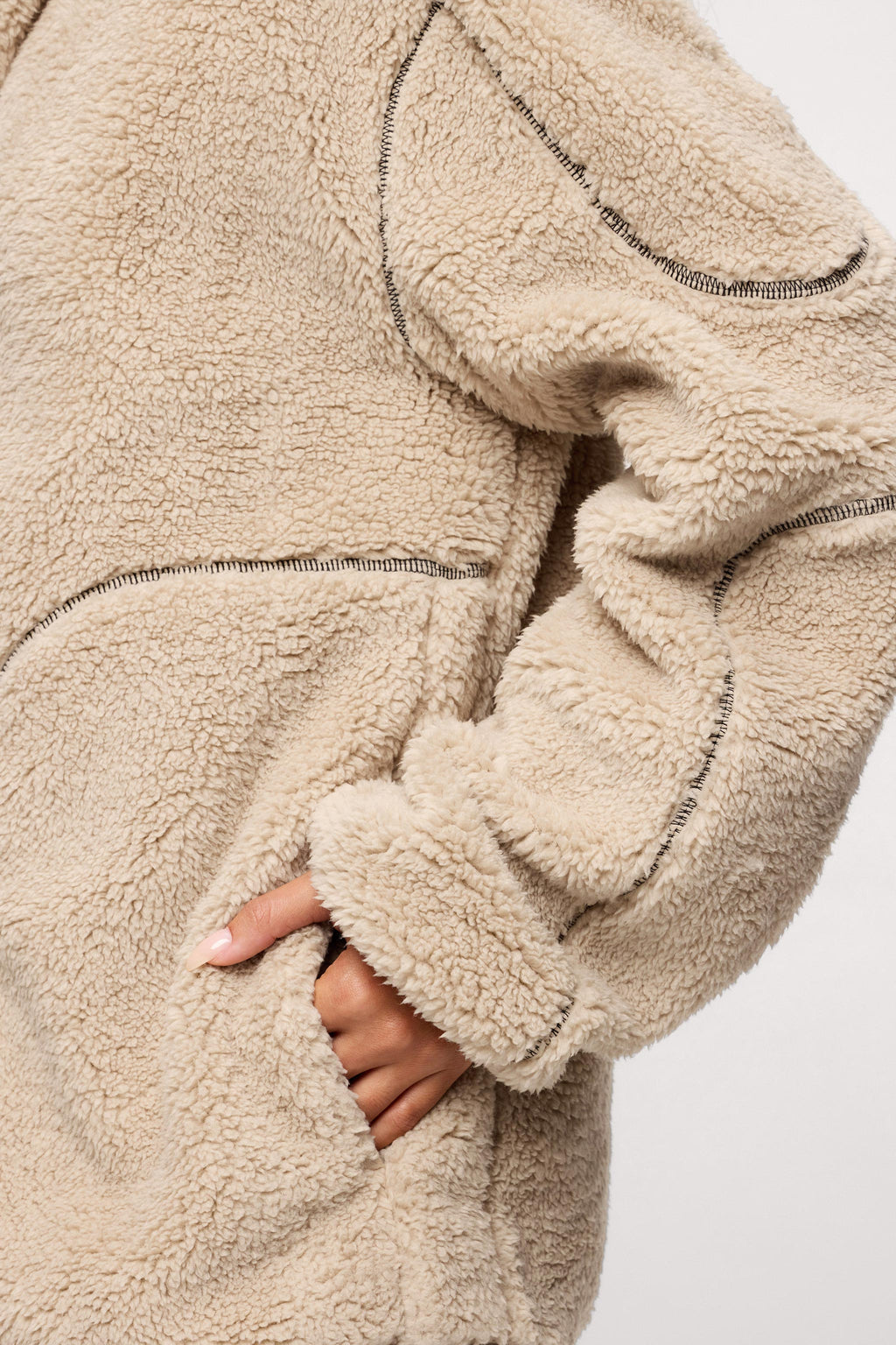 Shared Plush Hoodie Blanket Zip