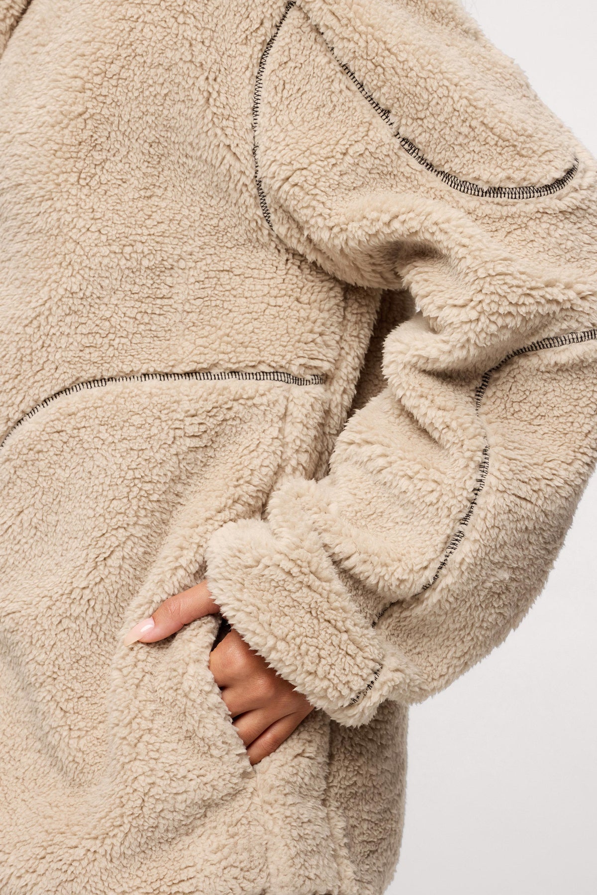 Shared Plush Hoodie Blanket Zip