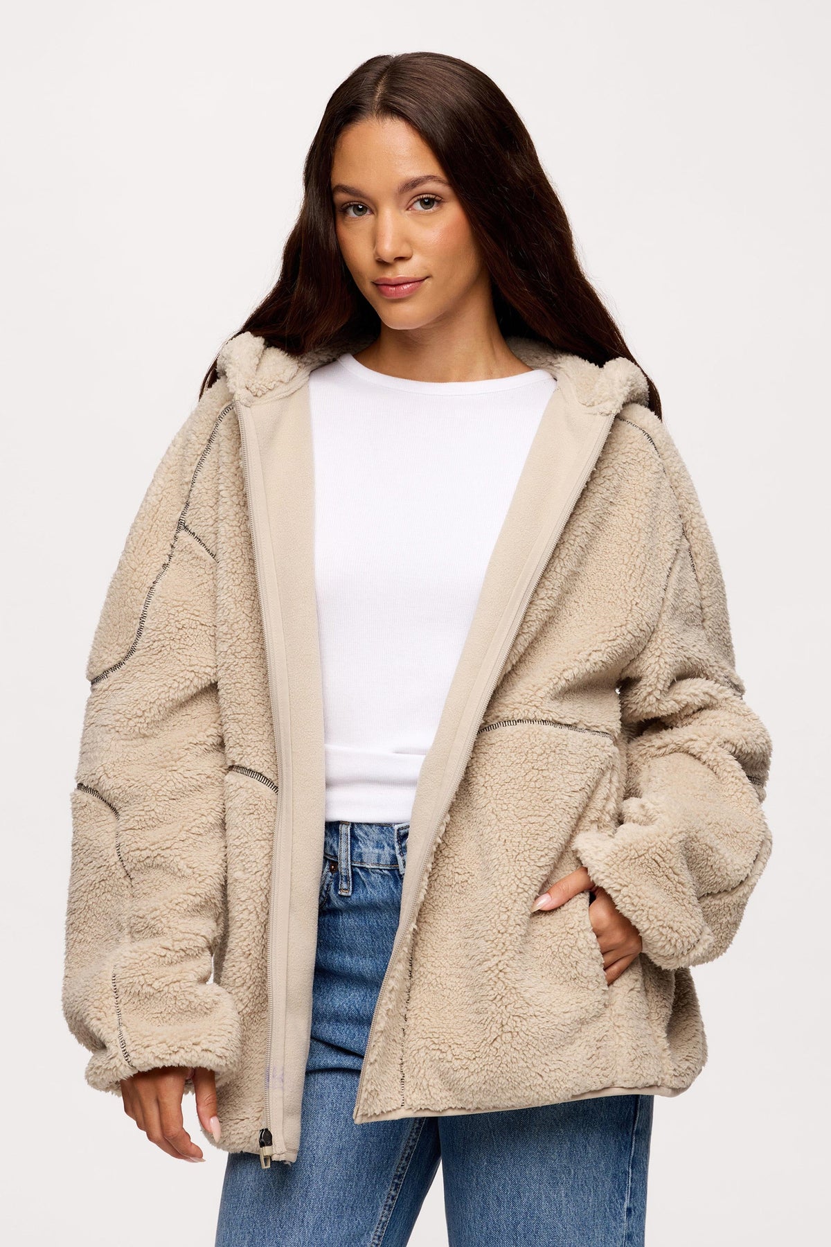 Shared Plush Hoodie Blanket Zip