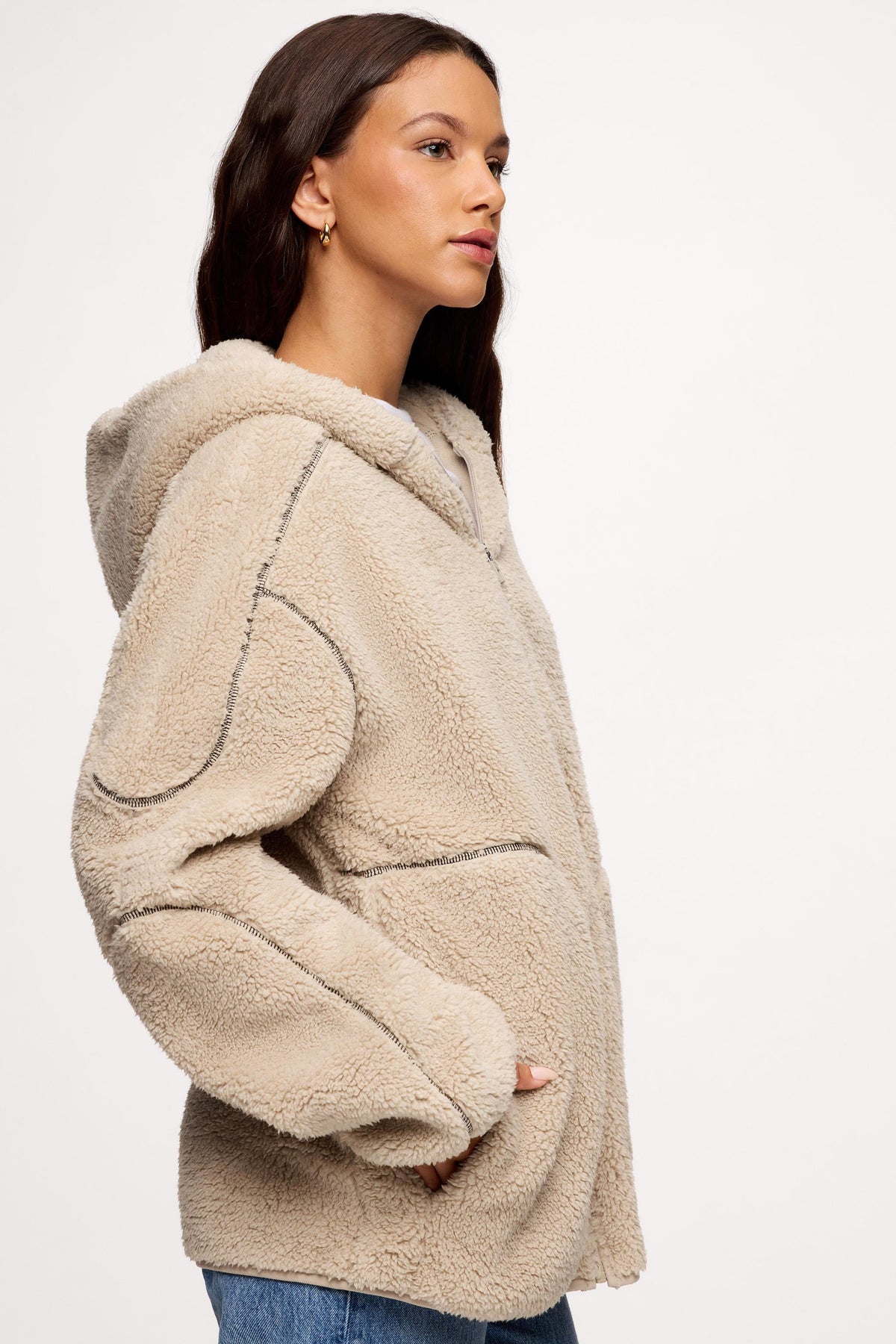 Shared Plush Hoodie Blanket Zip