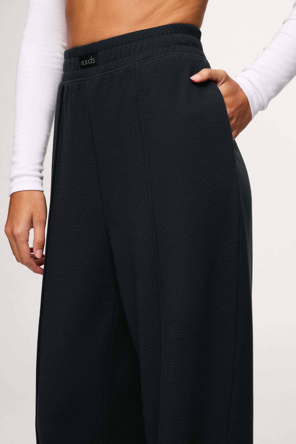 Waffle Wide Leg Street Pants
