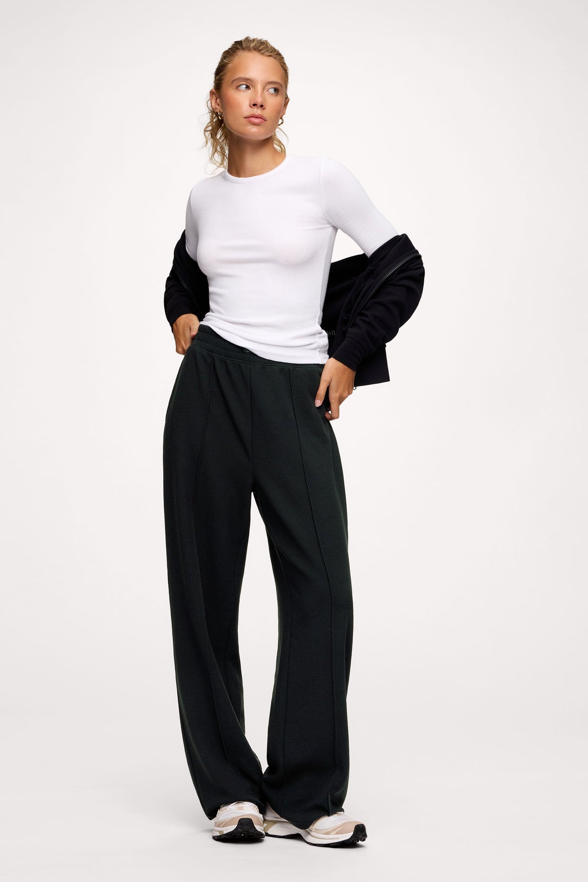Waffle Wide Leg Street Pants
